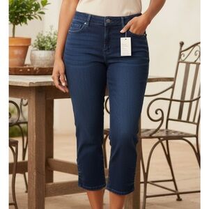 CROFT & BARROW Stretch Skimmer Cropped Jeans, Women’s 10, Dark Wash Blue